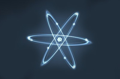 Illustration blue atom