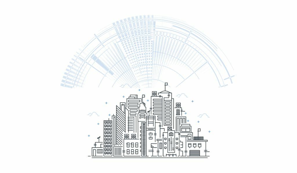 Illustration of city skyline