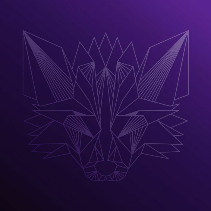 Purple background illustration of fox