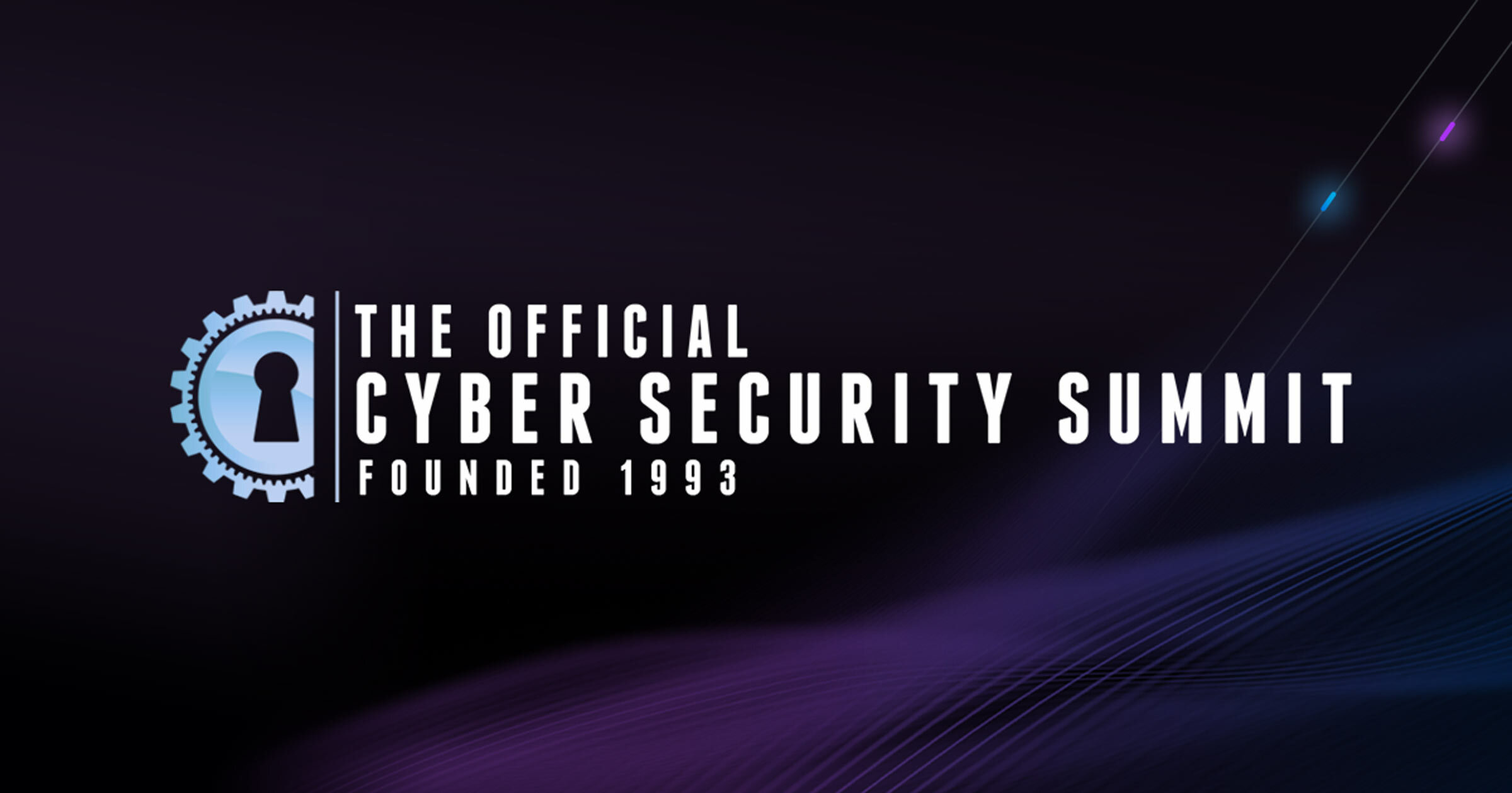 The Official Cyber Security Summit white logo on dark background.