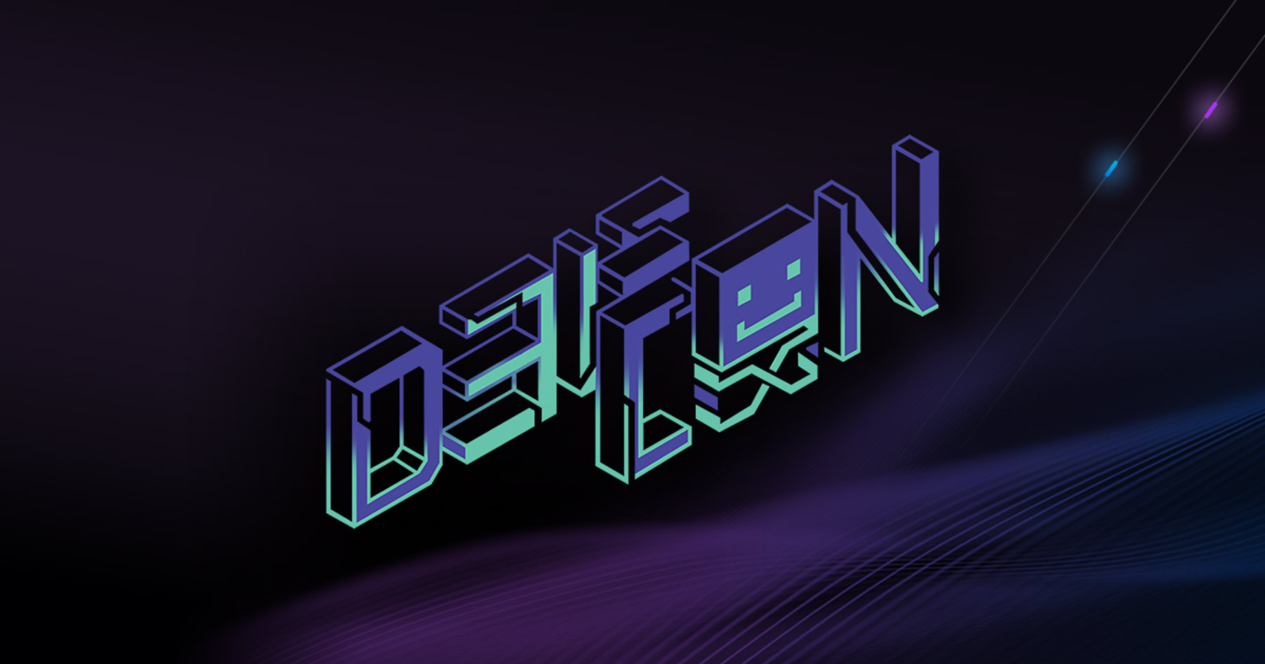 Def Con neon logo on dark purple background.