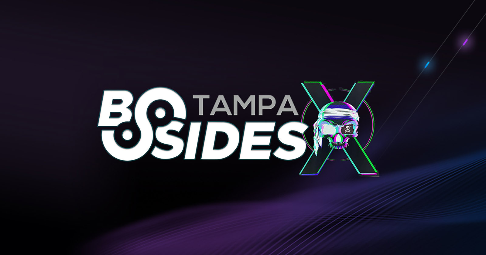 BSides Tampa X white logo on dark background.