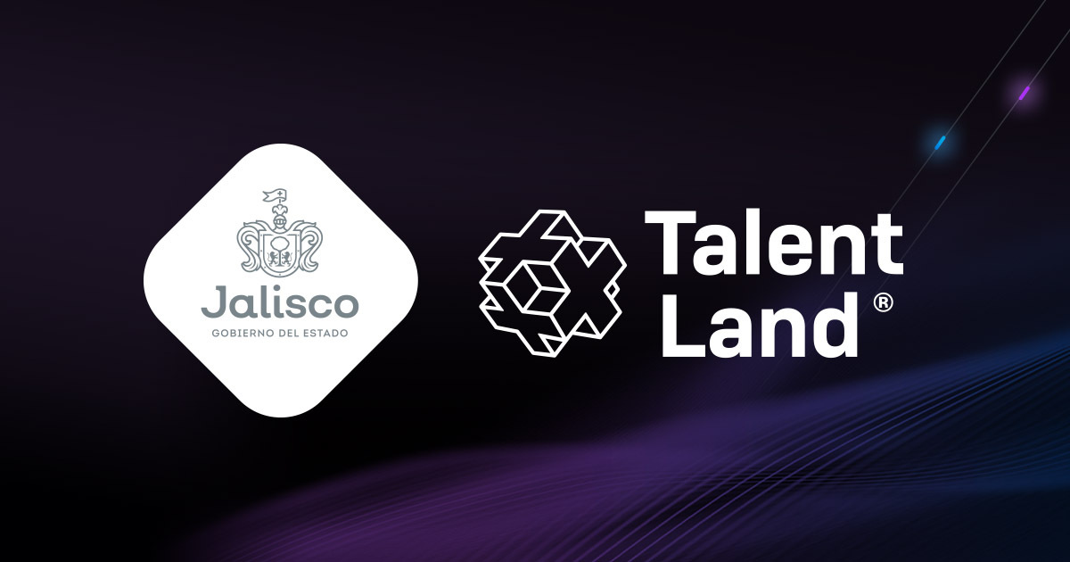 Jalisco Talent Land logo on dark background.