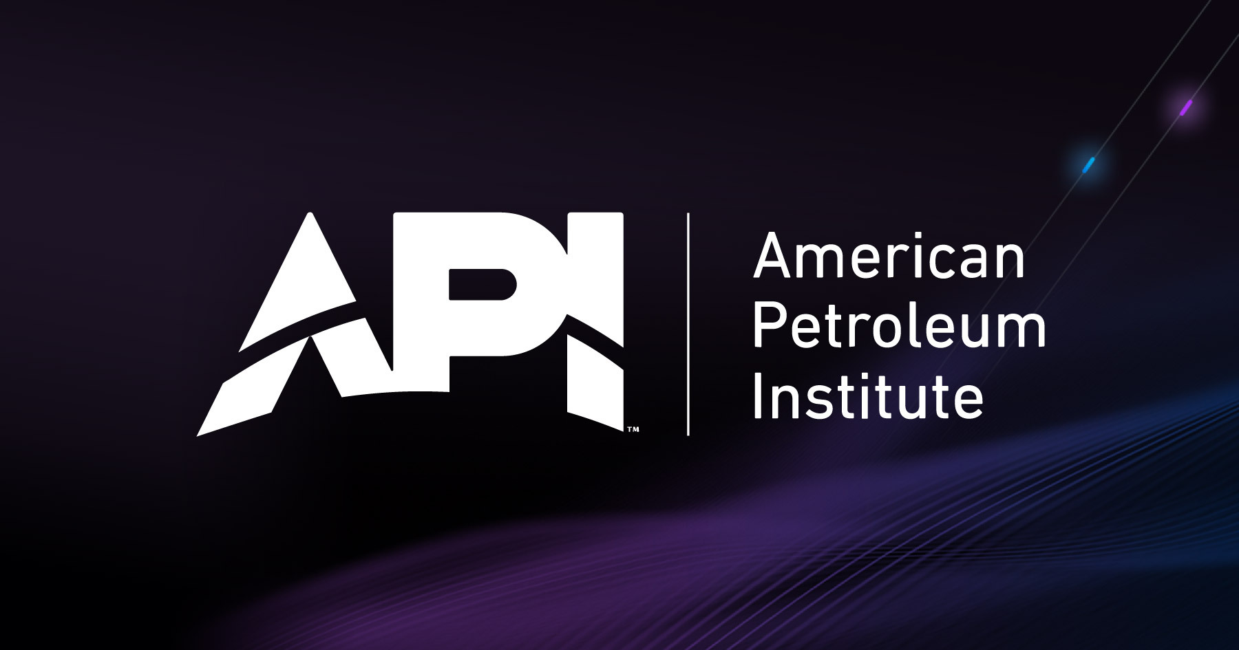 American Petroleum Institute logo API on dark purple background.