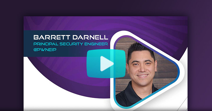 Barrett Darnell headshot on video thumbnail with play button.