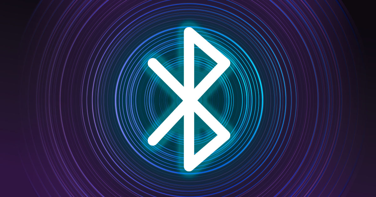 Bluetooth icon on dark purple and blue background