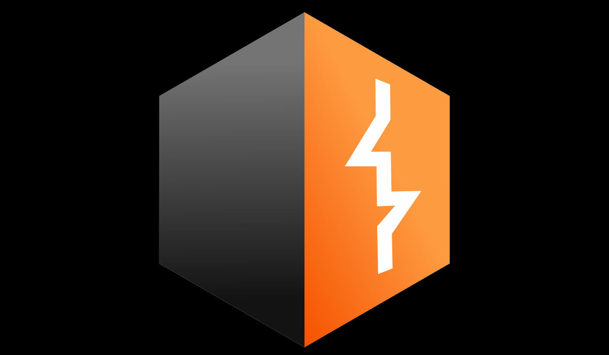 Illustration box orange side gray side black background