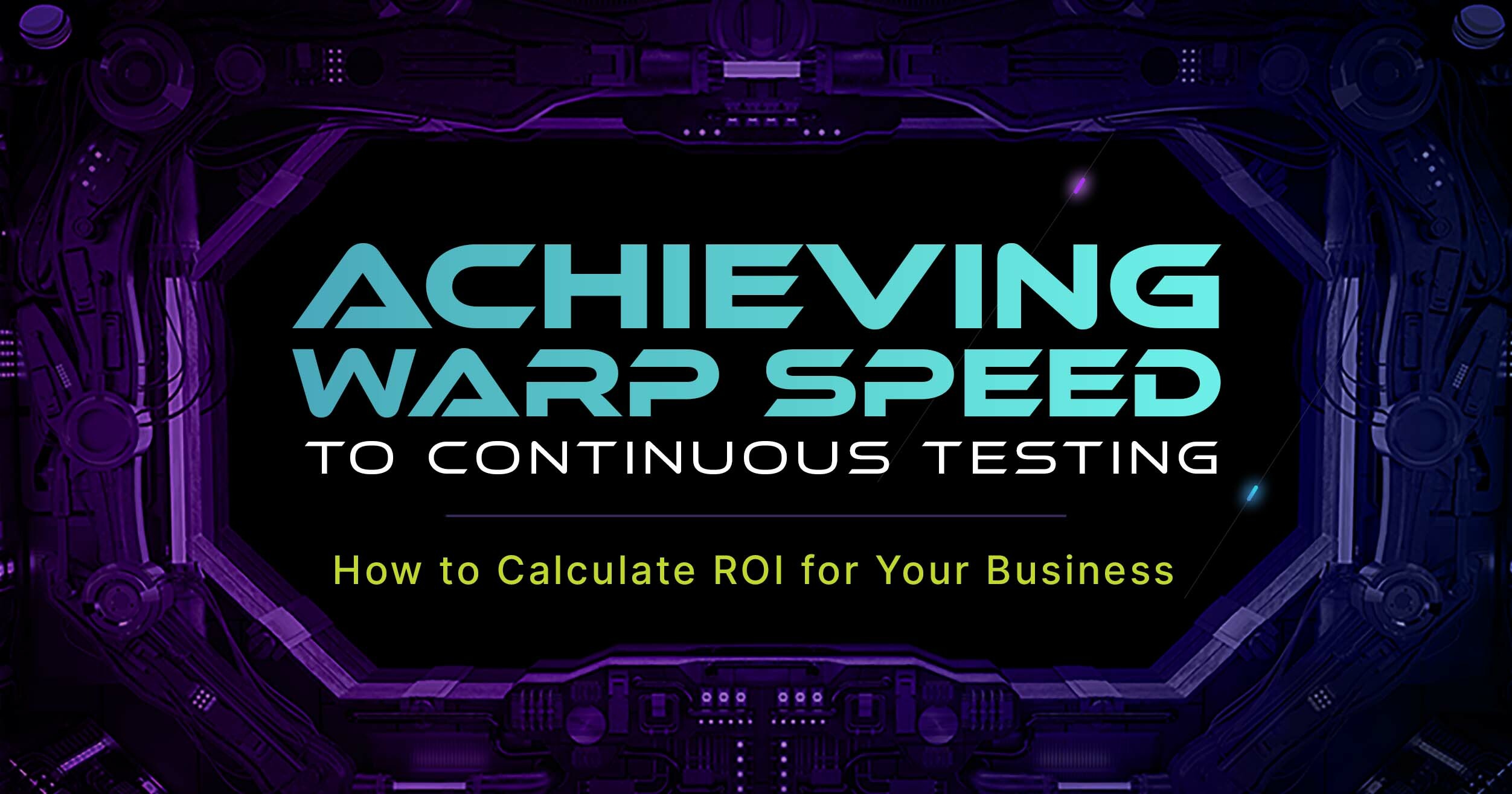 Webcast title in Futuristic Neon lettering: Achieving Warp Speed to Continuous Penetration Testing: How to Calculate ROI for your Organization.