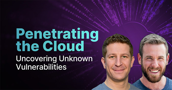 Penetrating the Cloud title on dark purple background and security consultants, Seth Art & Nate Robb headshots.
