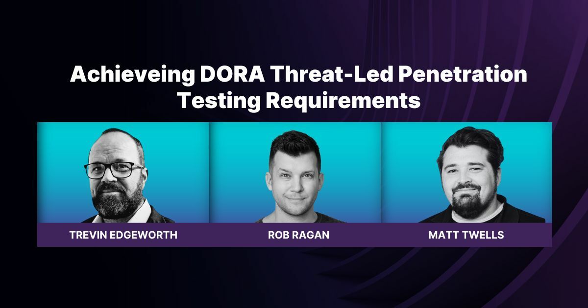 Headshots of Bishop Fox experts Trevin Edgeworth, Rob Ragan, and Matt Twells