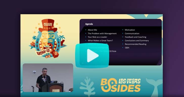 Video thumbnail of Tom Eston and his agenda slide while presenting at BSides Las Vegas 2022