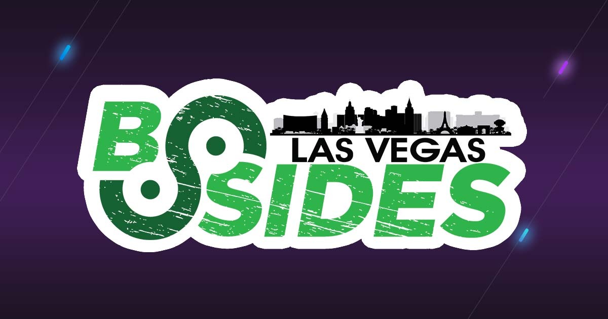 Bsides Las Vegas logo on Bishop Fox purple background
