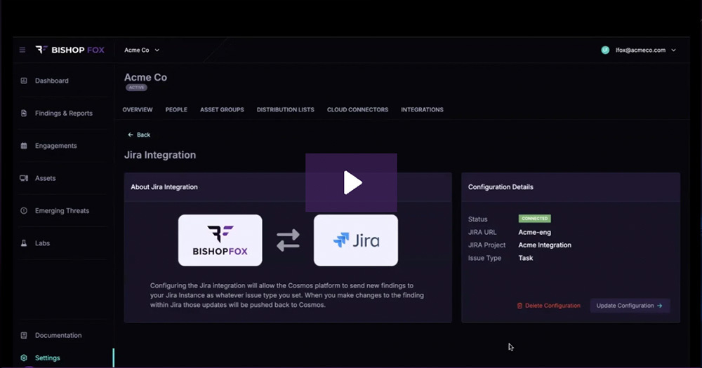 Cosmos Jira integration demo tile