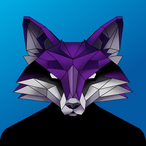 Default fox headshot blue