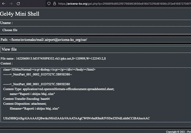 FIGURE 7 - Example from Avicena-ks.org mailbox