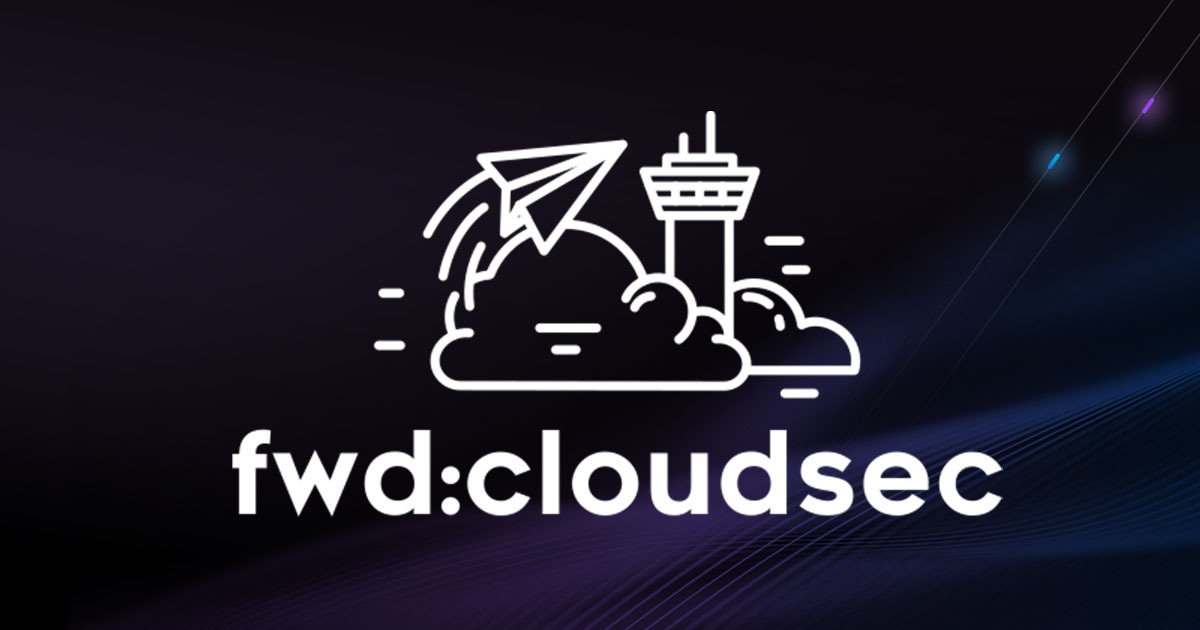 fwd:cloudsec security conference white logo on dark purple background.