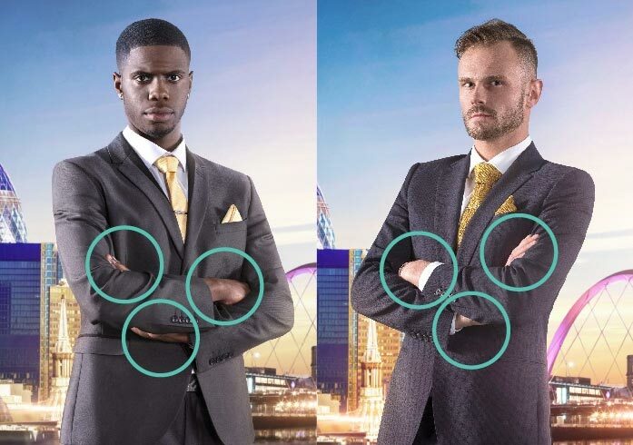Json serialization quirks illustrated by two standing men with crossed arms and unnatural position