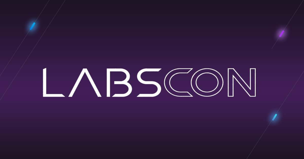 cybersecurity conference LABSCON white logo on purple background.