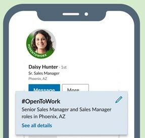 LinkedIn open to work profile banner