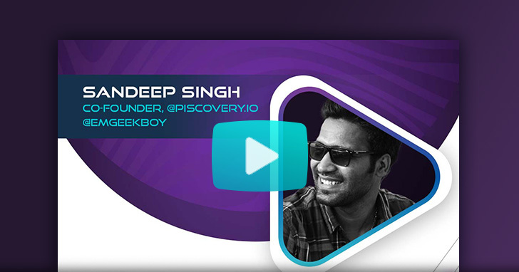 ProjectDiscovery co-founder and Nuclei creator Sandeep Singh headshot on video thumbnail with play button.