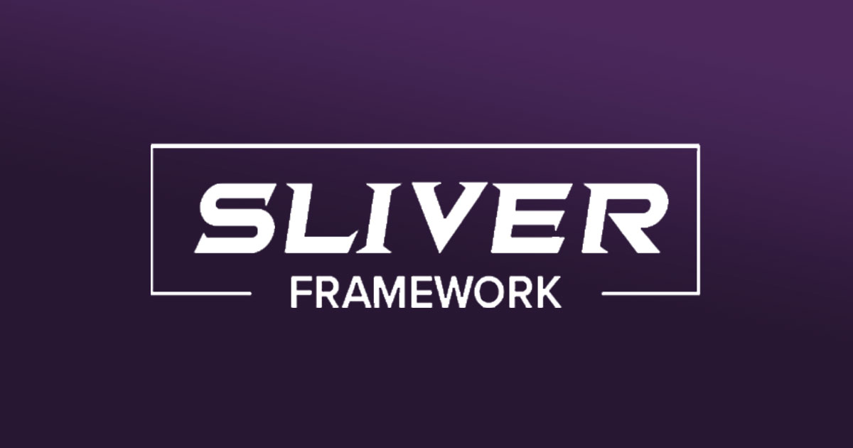 Purple background sliver framework in white
