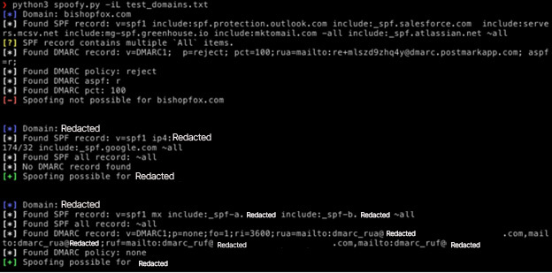 Running Spoofy against multiple domains