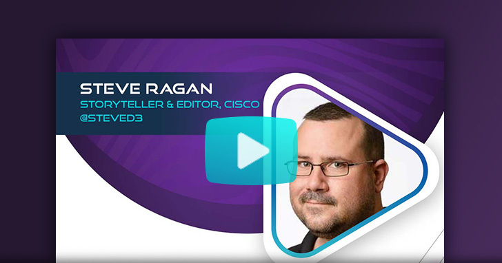 Headshot of cybersecurity expert Steve Ragan on video thumbnail with play button.