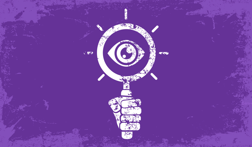 Illustration of hand holding wand with eye inside