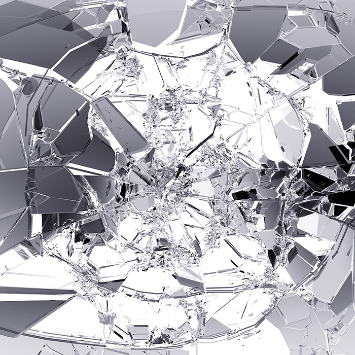 Up close cracked mirror
