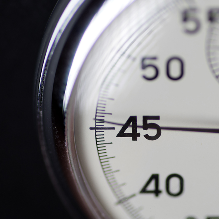 Up close time on a stopwatch