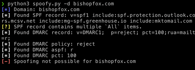 Spoofy single domain command line interface