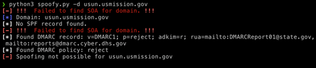 Scanning domains in MXtoolbox vs. Spoofy