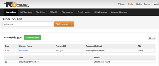 SOA record example