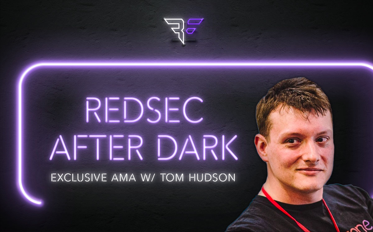 RedSec After Dark: Exclusive AMA with Tom Hudson aka Tom Nom Nom with headshot on dark background.