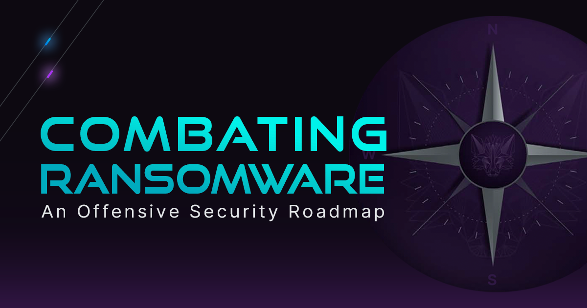 Bishop Fox combats ransomware with an offensive Security Roadmap represented by a compass.