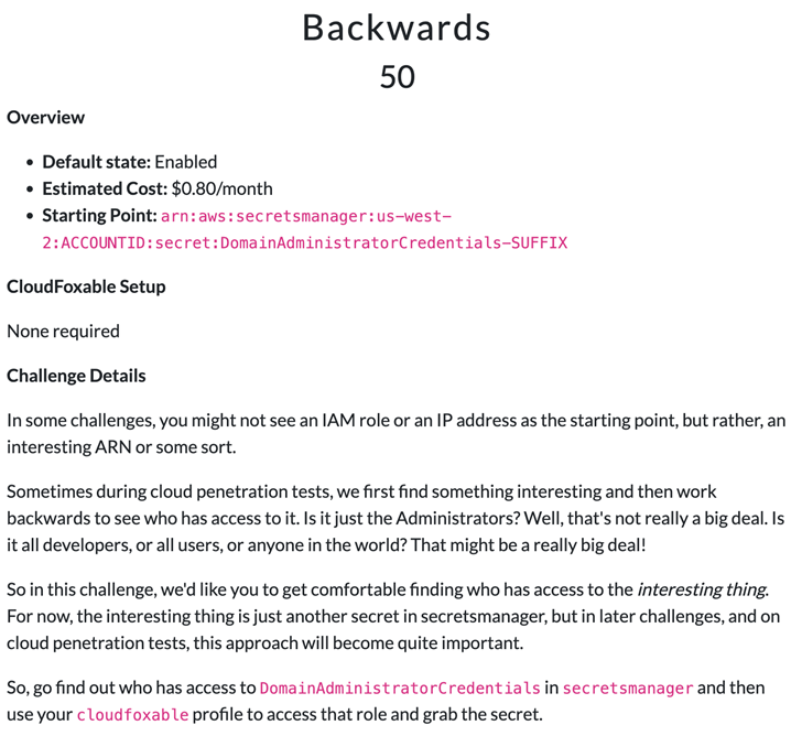 How to work backwards in cloud pen testing