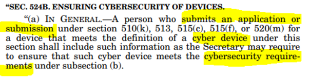 H.R. 2617 Section 524B. Ensuring Cybersecurity of Devices