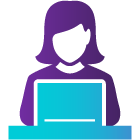Icon of a woman with a laptop.