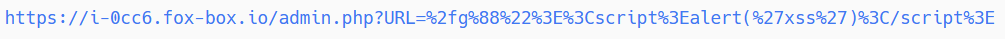 URL link demonstrating the injection of JavaScript code into the page returned by the server.