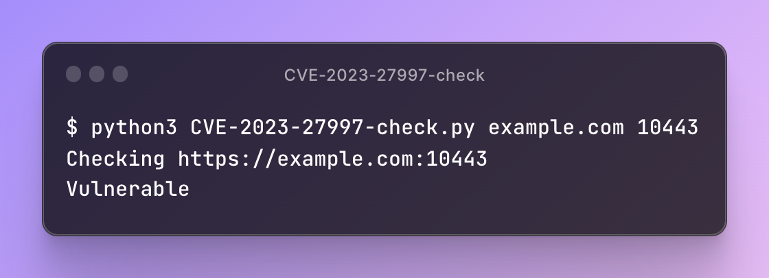 Vulnerability scanner CVE-2023-2797