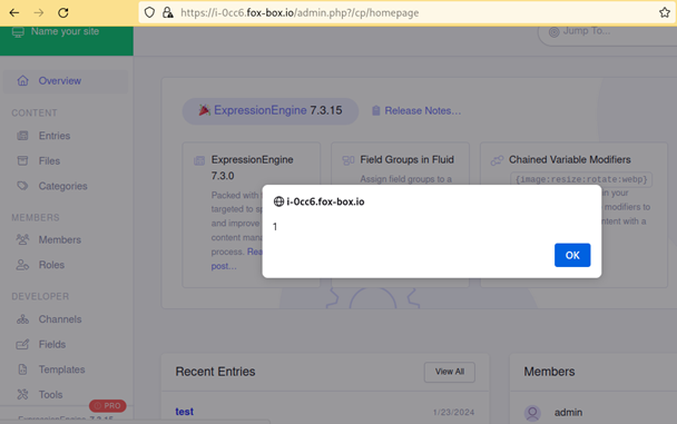 FIGURE 5 – JavaScript payload triggered when clicking on the malicious entry.