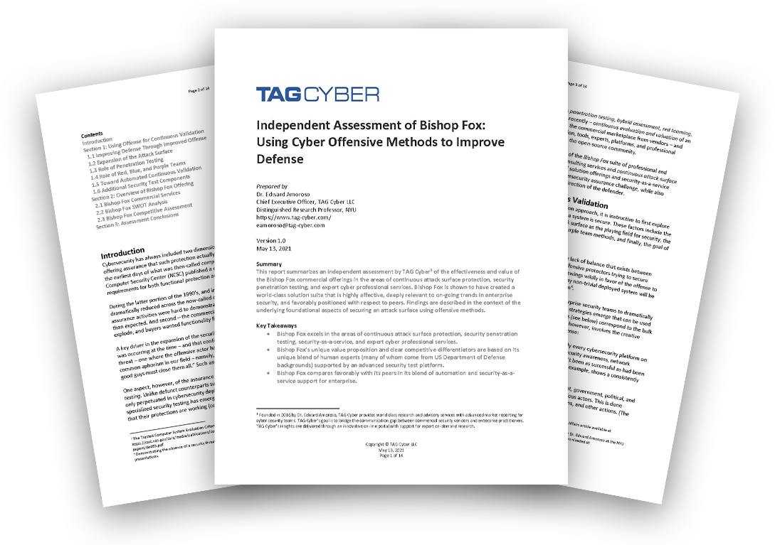 Tag Cyber Independent Assessment Feature Transparent security architecture review.