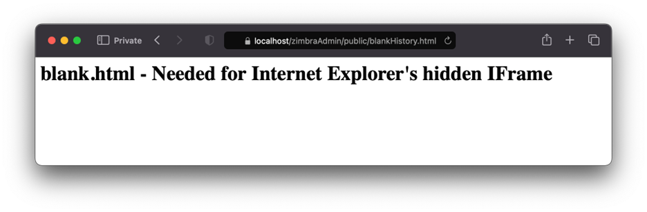 blankHistory.html displayed in the browser